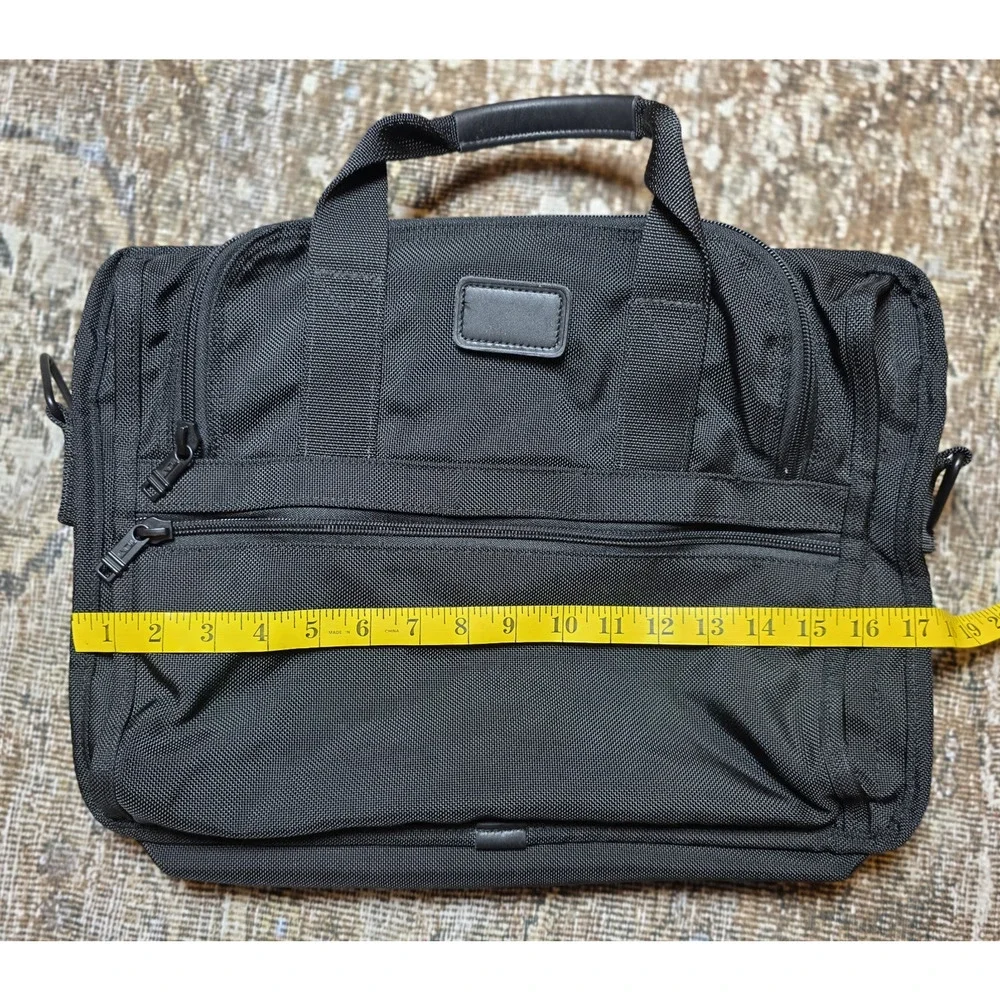 TUMI Ballistic Nylon Black Laptop Briefcase Messenger Bag Expandable Strap